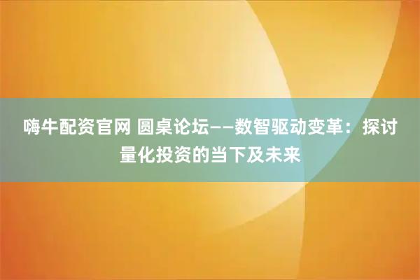 嗨牛配资官网 圆桌论坛——数智驱动变革：探讨量化投资的当下及未来