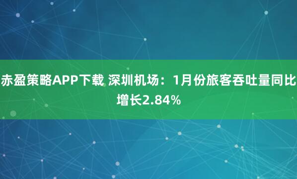 赤盈策略APP下载 深圳机场：1月份旅客吞吐量同比增长2.84%